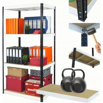 Dílenský regál Kovový regál skladový garážový stojan HELIOS 180x90x35cm 4 police x 275kg PL