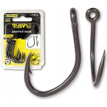 Rybářský háček Zemní háčky s protihrotem Black Cat Gripper Hook DG 6 ks