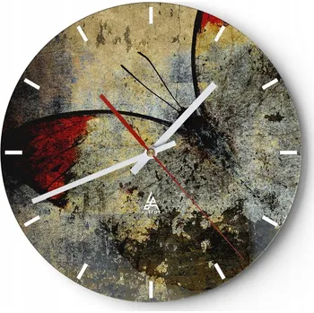 Hodiny Nástěnné hodiny do kuchyně 30x30 Abstrakce Skleněné hodiny do obýváku Tiché
