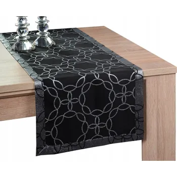 Prostěradlo Bieżnik černý, odstíny šedé 220 x 40 cm