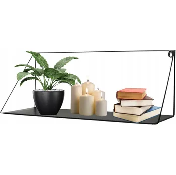 police Závěsná police na zeď kovová černá Loft 60 cm Industriální