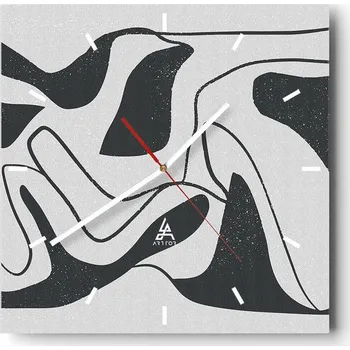 Hodiny Velké nástěnné hodiny 40x40 Boho Skleněné hodiny Čtvercové Tiché