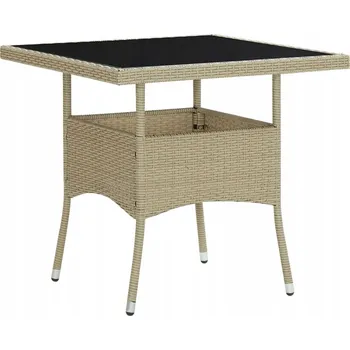 Zahradní stůl Zahradní stůl, béžový, PE ratan a sklo