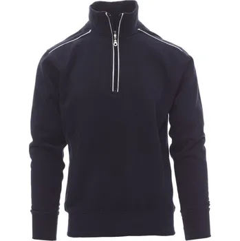 Pánská mikina Payperwear Mikina Vancouver s polozipem a kontrastním lemováním Barva: modrá námořní - bílá, Velikost: S
