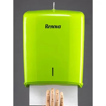 Papírový ručník RENOVA Zásobník na skládané ZZ papírové ručníky, 1 ks Barva: zelená