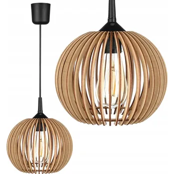 Závěsné svítidlo LEDLUX dřevěné béžové 1xE27 moderní