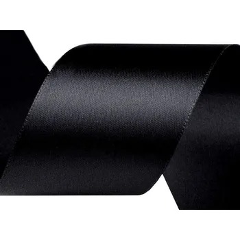 Stuha Atlasová stuha oboulící svazky po 5 m šíře 50 mm Varianta: 900 černá, Balení: 5 m