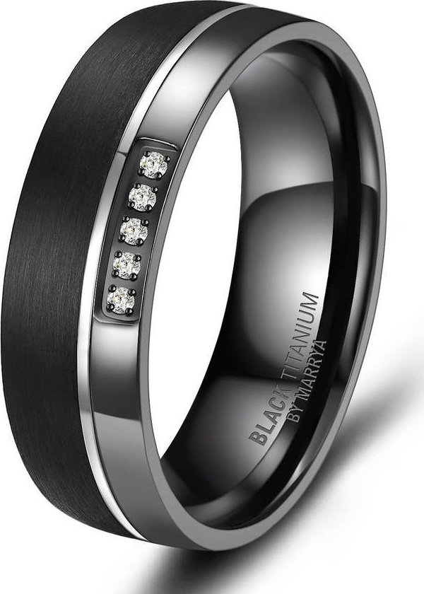 MARRYA® Dámský snubní prsten BLACK TITANIUM - velikost 67 - BT-07D-67