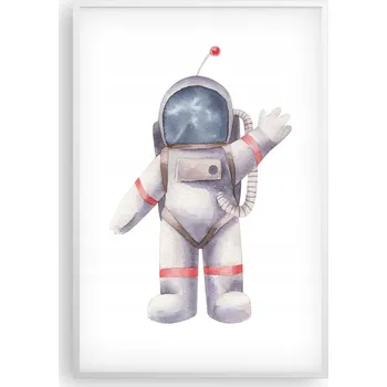 Obraz Obraz plakát v bílém rámu do obýváku 61x91 astronaut plakáty na zeď