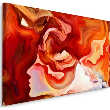 Obraz Obraz na plátně červená abstrakce tváře 30x20