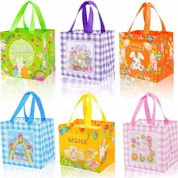 Velikonoční dekorace Velikonoční taška na hledání vajíček pro děti, sada 6 ks, mix barev