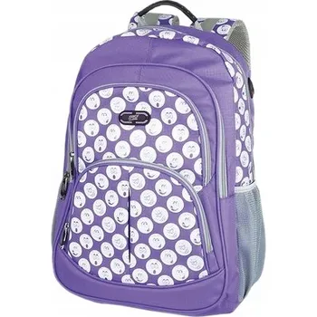 Sportovní batoh BATOH 3 KOMOROVÝ Školní Sportovní FIALOVÝ SMAJLÍCI Easy
