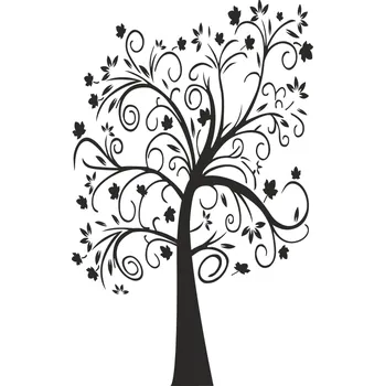 Obraz Samolepka na stěnu Drukant strom 80x50 cm černá