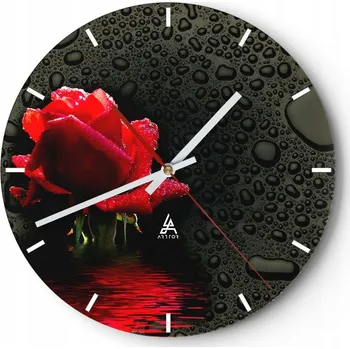 Hodiny Velké nástěnné hodiny 40x40 Květiny Skleněné hodiny Kulatý Tiché