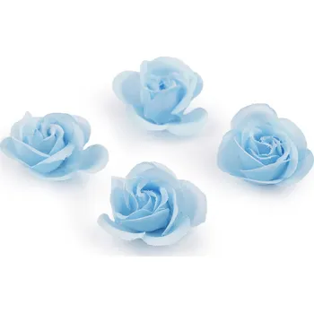 umělá květina Textilní květ růže Ø3 cm Varianta: 6 modrá světlá, Balení: 10 ks