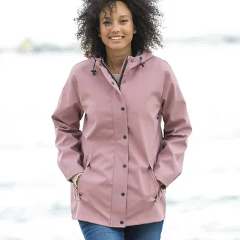 Dámská parka Nepromokavá bunda s kapucí šedorůžová 50