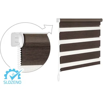 Roleta ZEBRA-SHOP Roleta DEN A NOC / KOMPLET / PREMIUM / TM. HNĚDÝ MELÍR / BH 16 Výška: 150, Šířka: 33, Strana ovládání: vlevo