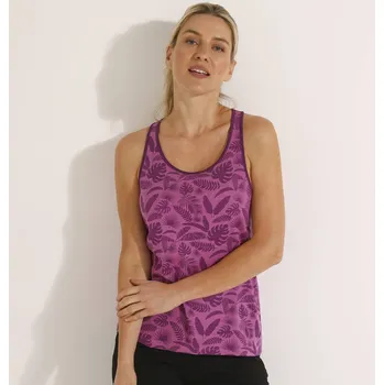 Top s potiskem rostlinného vzoru fialová 34/36