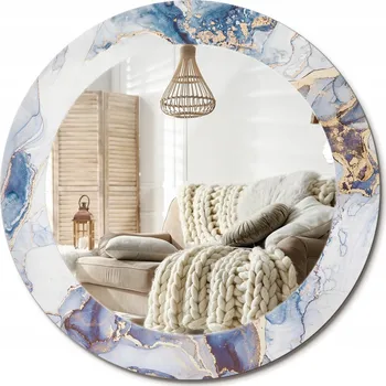 Zrcadlo Zrcadlo nástěnné s ozdobným skleněným rámem Abstrakce umění průměr 60cm