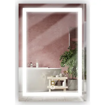 Zrcadlo ZRCADLO LED ZRCADLO DO KOUPELNY 70x80 s DOTYKOVÝM SPÍNAČEM