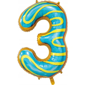 Balónek BAREVNÝ SLADKÝ BALÓNEK 80 SUŠENKA NAROZENINY ČÍSLICE 3