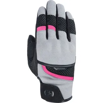Moto rukavice Rukavice na motorku BRISBANE, OXFORD, dámské (šedá/růžová/černá)