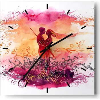 Hodiny Velké nástěnné hodiny 40x40 Abstrakce Skleněné tiché hodiny