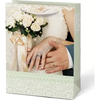 Dárková taška Papírová taška dárková vel.T4 SVATEBNÍ 190x250x90 mm (5252822.2)
