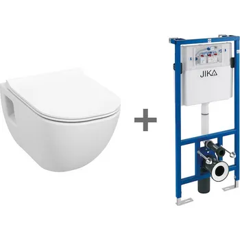 WC sada JIKA JIKA, Set: závěsný klozet Mio-N Rimless s viditelným uchycením + podomítkový modul Varianta: Bílá - H6007160000002