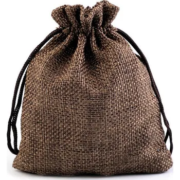 Dárková taška Dárkový pytlík 10x12 cm imitace juty Varianta: 2 hnědá tmavá, Balení: 10 ks