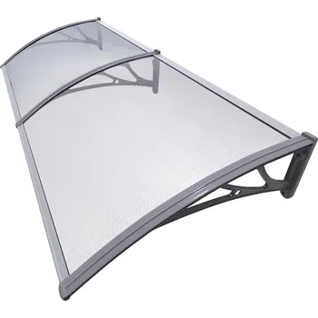 Stříška nad vchodové dveře Stříška nad dveře 100x200 - nedělená, čirá (Ochranná stříška nad dveře z polykarbonátu)