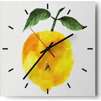 Hodiny Nástěnné hodiny do kuchyně 30x30 Citron Stylové hodiny na skle Loft Tiché