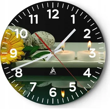 Hodiny Nástěnné hodiny do obýváku 40x40 Květiny Kulatý Skleněné hodiny Loft Tiché