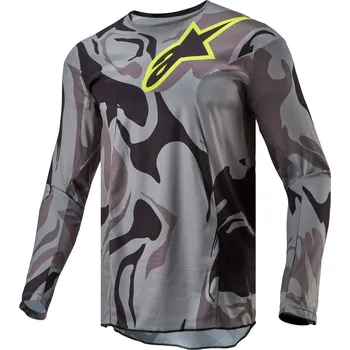 Moto dres Motokrosový dres RACER TACTICAL, ALPINESTARS (šedá camo/žlutá fluo/černá) 2024