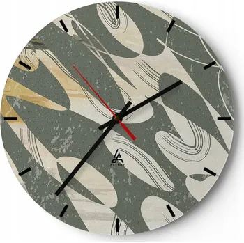 Hodiny Nástěnné hodiny do kuchyně 30x30 Abstrakce Skleněné hodiny do obýváku Tiché