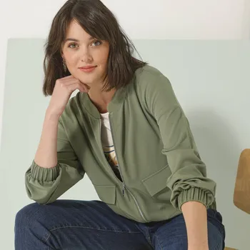 Pánské oblečení Bunda v bomber stylu na zip khaki 44