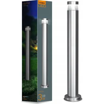 Venkovní osvětlení Osvětlovací sloupek kulatý Videx integrovaný LED zdroj 80 cm stříbrný