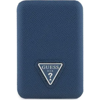 Powerbanka Guess PU Grained Triangle Logo MagSafe powerbanka 5000mAh modrá