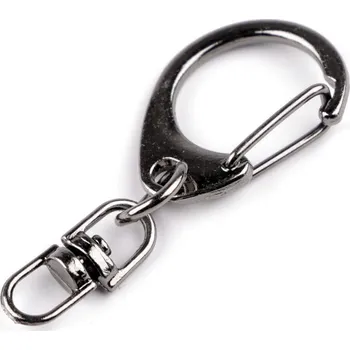 Kovová karabinka otočná 17x40 mm Varianta: 2 nikl černý, Balení: 50 ks