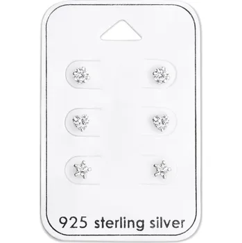 Souprava šperků Atreya Sada stříbrných náušnic s čirými zirkony Maroko