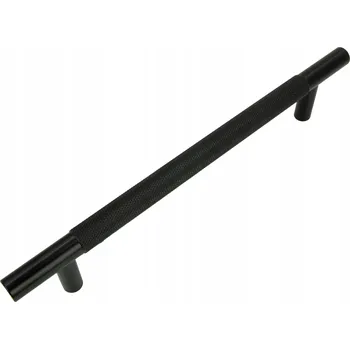 Nábytkové kování Nábytková úchytka reling rýhovaný 160 mm černá Kovová úchytka na skříňku