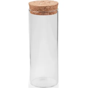 Dóza na potraviny Skleněná lahvička / dóza s korkem Varianta: 2 (47x120 mm) transparent, Balení: 4 lahv.