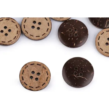 Knoflík Knoflík kokos oboustranný velikost 24", 28", 36", 40", 48" Varianta: 3 (36") přírodní stř., Balení: 5 ks