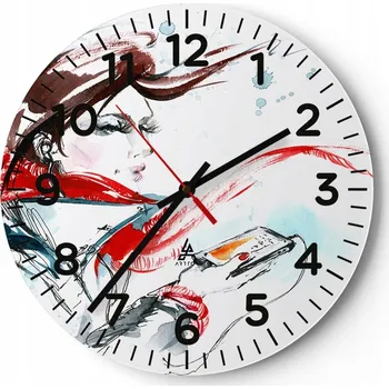 Hodiny Kuchyňské nástěnné hodiny 30x30 Žena Moderní skleněné hodiny do obýváku Tiché