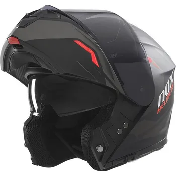 Helma na motorku Výklopná přilba N968 Ultra, NOX (černá matná,červená) 2025