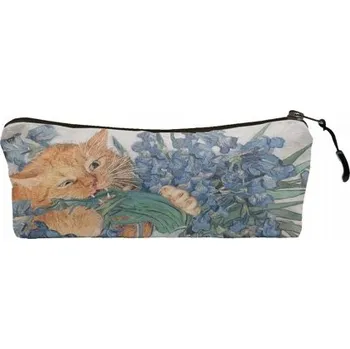 Penál ŠKOLNÍ PENÁL ČERNÁ KOČKA KOČKA POTISK pouzdro na psací potřeby pastelky