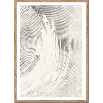 Obraz OBRAZ PLAKÁT V RÁMU 73x53cm abstrakce minimalismus béžový náčrt P2430