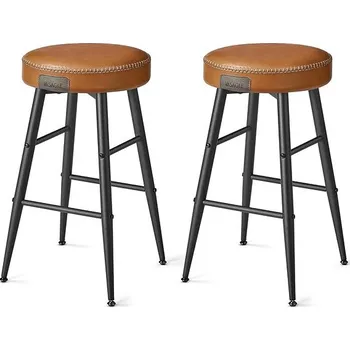 Jídelní židle Houseland Sada 2 ks barových židlí Vasagle Bela karamelově, hnědá