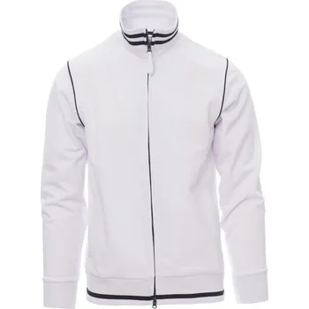 Pánská mikina Payperwear Pánská mikina Derby se stojatým límcem a kontrastním lemováním Barva: bílá - modrá námořní, Velikost: L