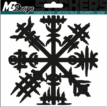 Samolepicí dekorace na vozidlo SAMOLEPKA na auto kompas VIKING RUNY runový 15x15